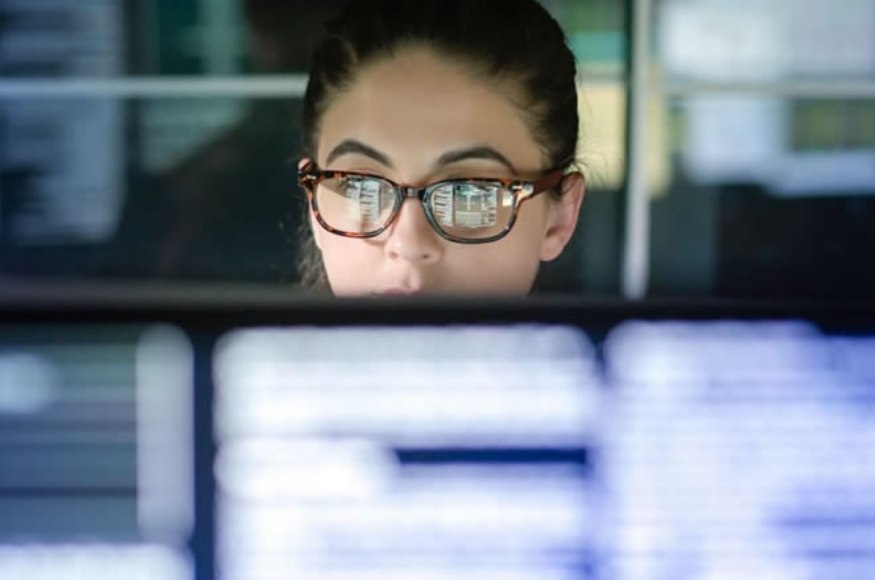 Woman using computer